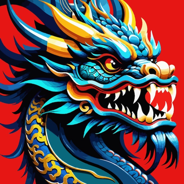 A chinese dragon cartoon drawing artwork vector