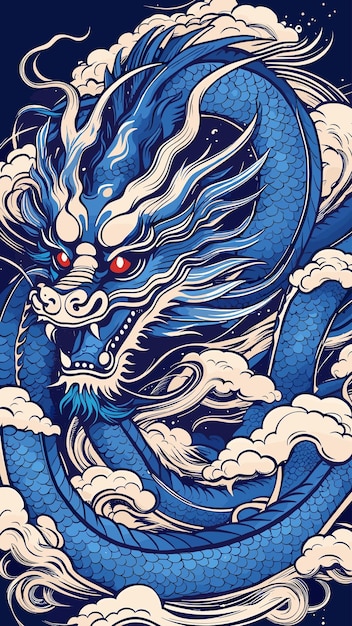 Chinese dragon drawing cartoon artwork vector