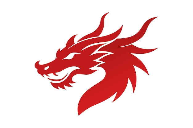 Chinese dragon head vector art illustration