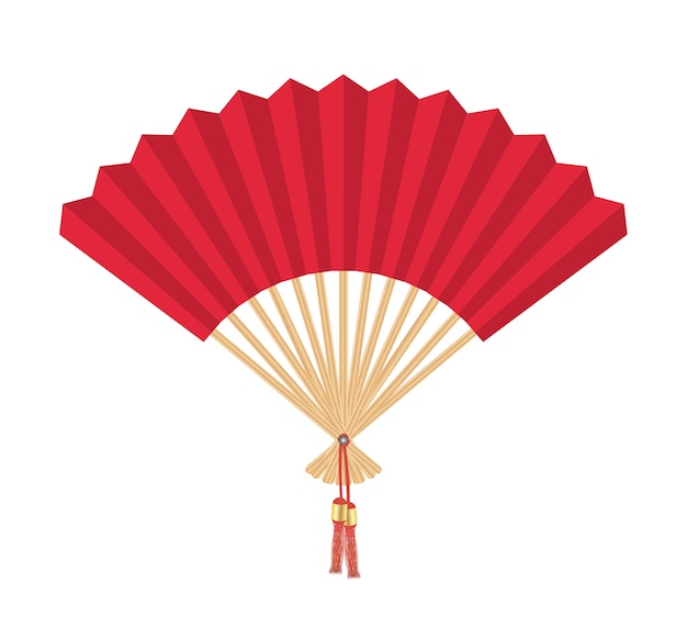 Chinese fan vector on a white background