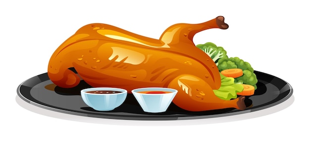 Chinese food peking duck vector illustration