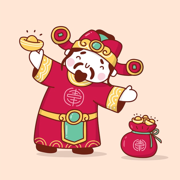 Vector chinese god of wealth