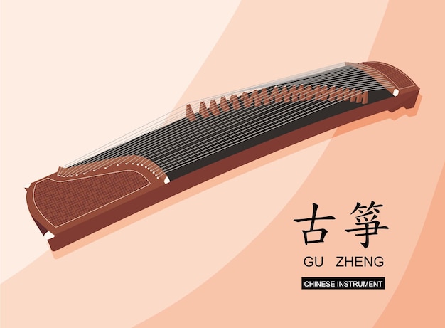 Vector chinese instrument guzheng