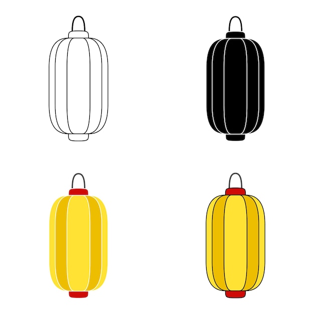 Chinese Lantern in flat style isolated