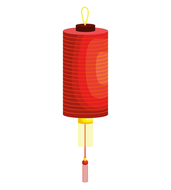 chinese lantern hanging isolated vector illustration design