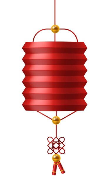 Vector chinese lantern hanging red holiday decoration mockup