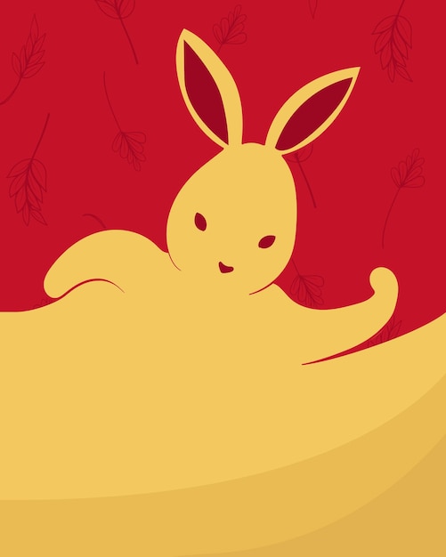 Chinese New Year 2023 rabbit zodiac with copy space