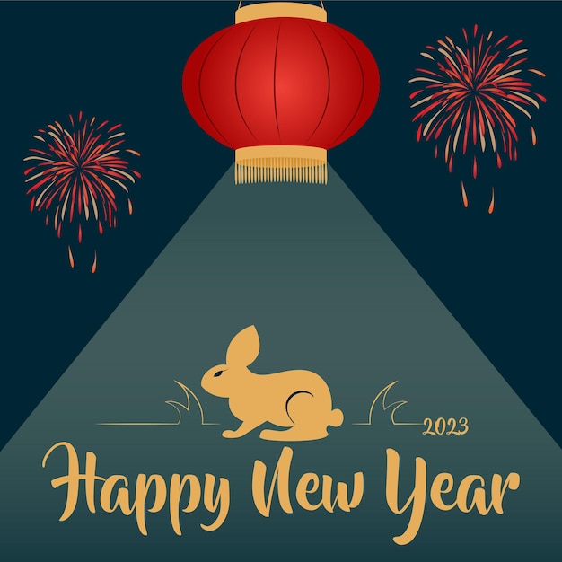 Chinese New Year 2023 Year of the Hare vector illustration