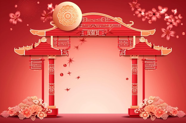 Chinese New Year Abstract Red Background