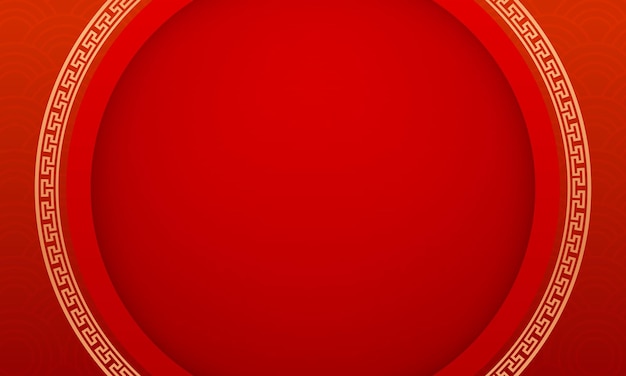 Chinese new year background template Illustrations with red pattern and circle chinese ornament