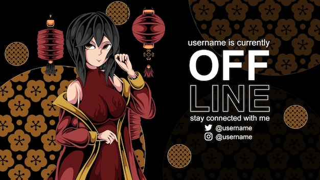 chinese new year illustration offline banner for twitch