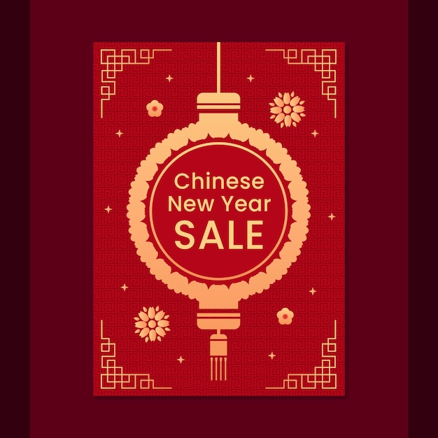 chinese new year poster promo sale design template