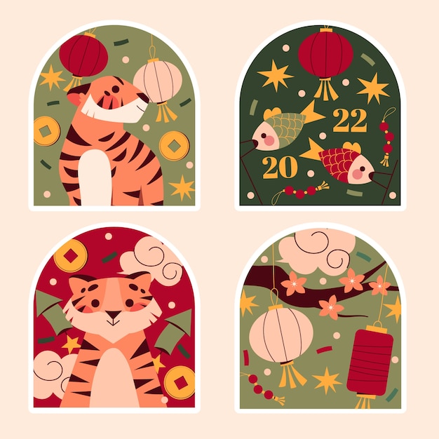 Chinese new year stickers collection