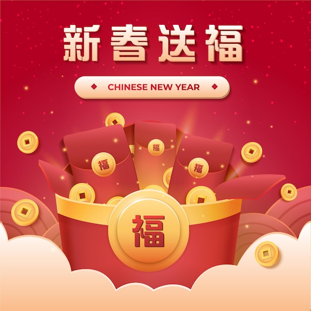 Chinese New Year Web Pop Up Voucher Template Design