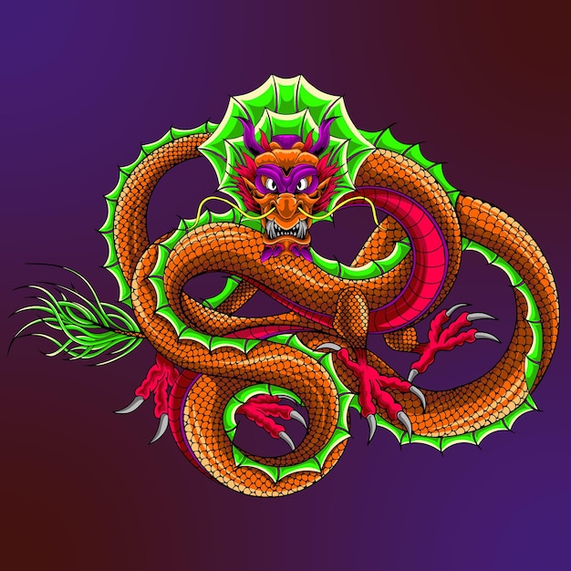 Chinese oriental style of dragon illustration