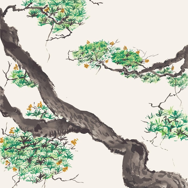 Chinese Painting Pine Tree