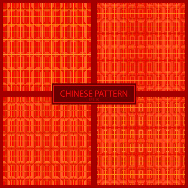 Vector chinese pattern set