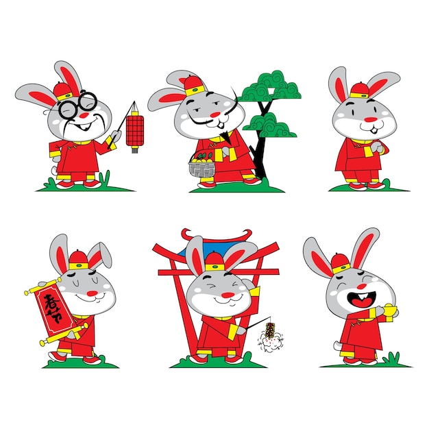 Chinese Rabbit Cute Character