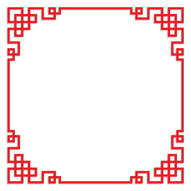 Chinese red frame with copy space