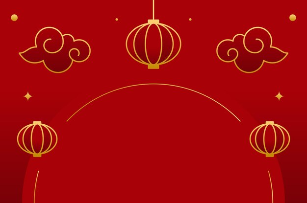 Chinese Red Traditional background For Greeting Moment