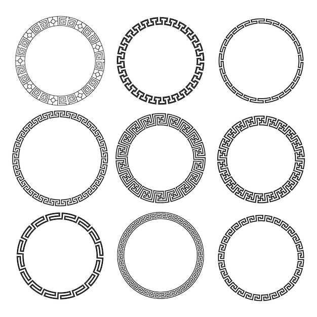 Chinese Round Seamless Border Circle