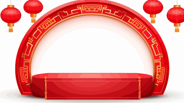 Chinese Style Round Podium Stage for Chinese New Year Celebration