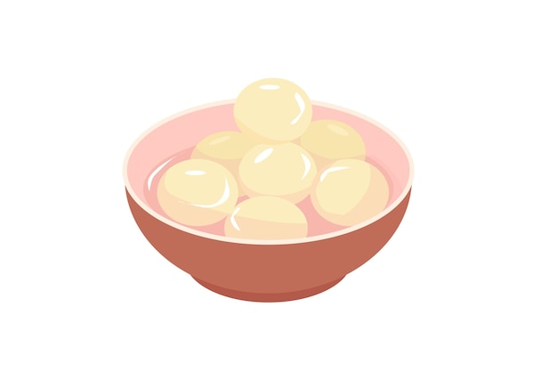 Vector chinese sweet rice balls. vector cartoon illustration.