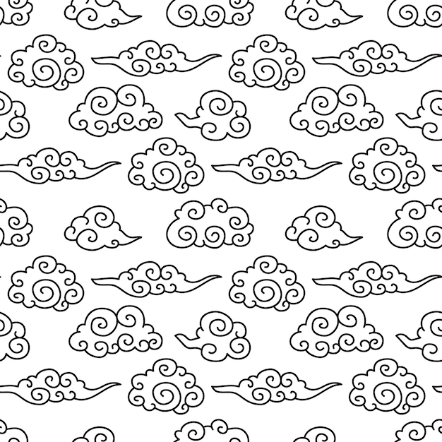 Chinese traditional clouds seamless pattern Oriental ornament background