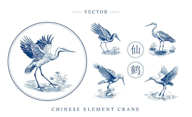 Chinese traditional pattern crane totem