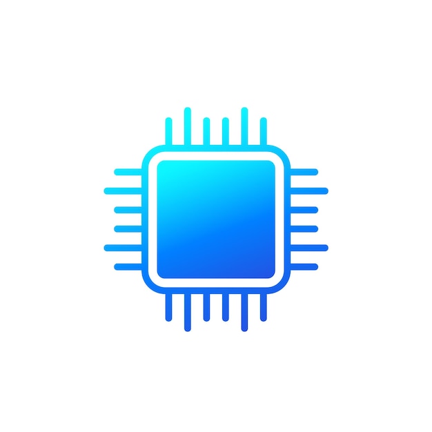 Chip or microchip icon on white