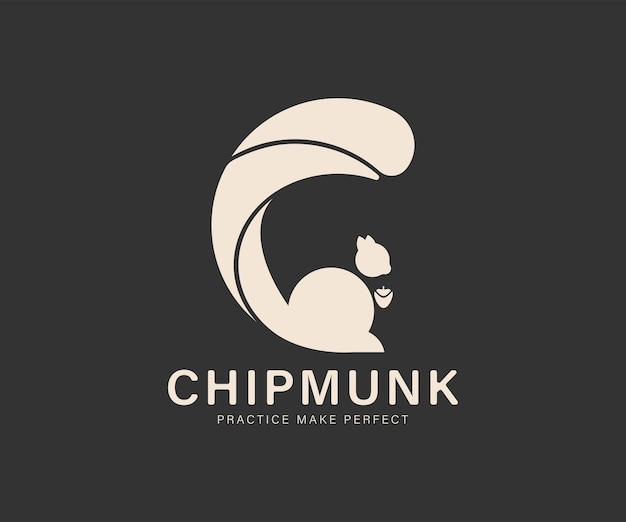 Chipmunk Squirrel Logo gradient design vector template