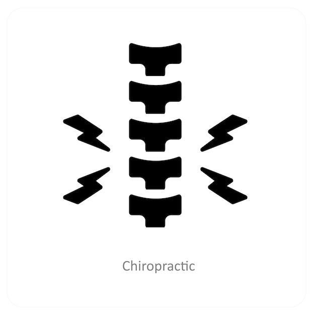 Vector chiropractic and back icon concept