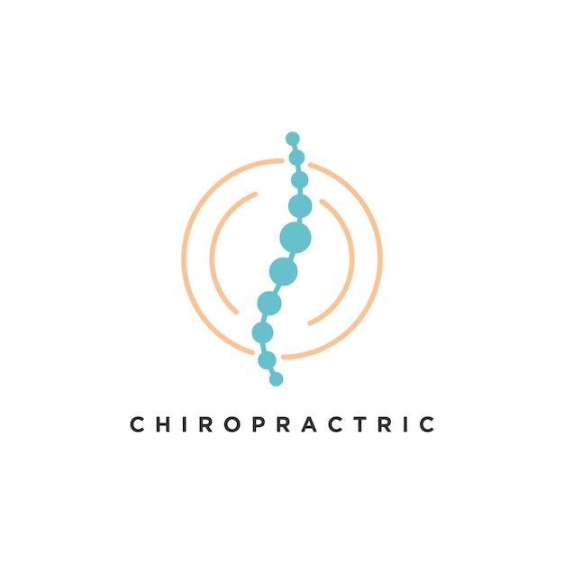 Chiropractic icon vector with modern element concept logo design Premium Vector