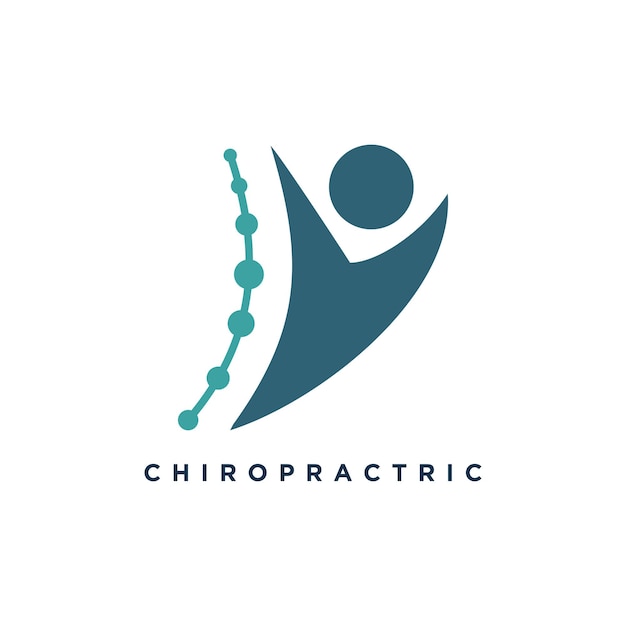 Chiropractic icon vector with modern element concept logo design Premium Vector