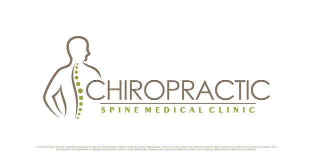 Chiropractic logo design for massage teraphy with unique concept Premium Vector