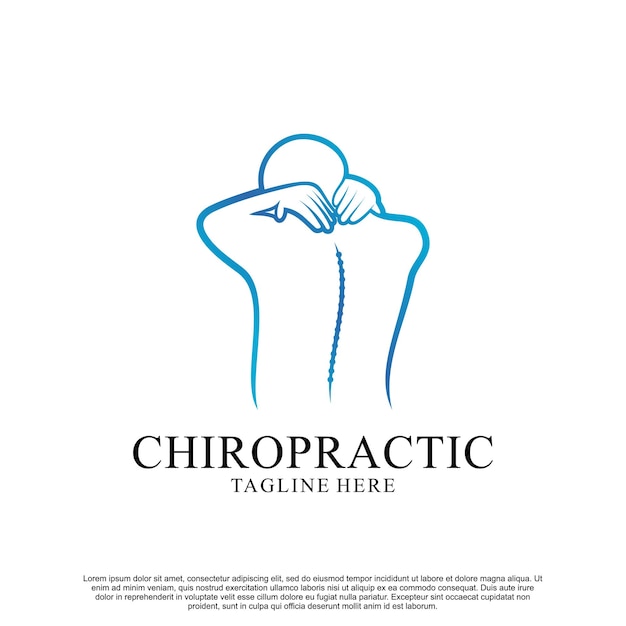 Chiropractic logo design Premium Vector