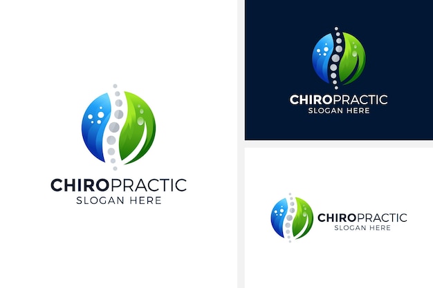 chiropractic logo design vector illustration