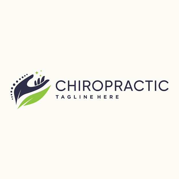 Chiropractic logo design with modern concept premium vector