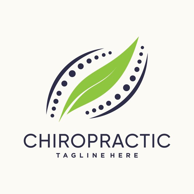 Chiropractic logo design with modern concept premium vector