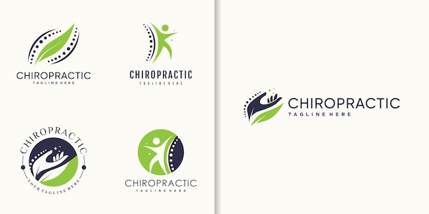 Chiropractic logo for healthcare Premium Vector