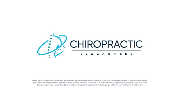 Chiropractic logo for massage and business with creative element concept Premium Vector