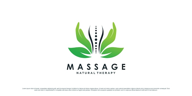 Chiropractic massage logo design inspiration with bone concept and creative element Premium Vector