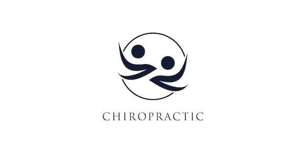 Chiropractic vector icon logo design with unique and creative style premium vector