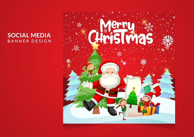 Chistmas celebration sall offer social media post design template