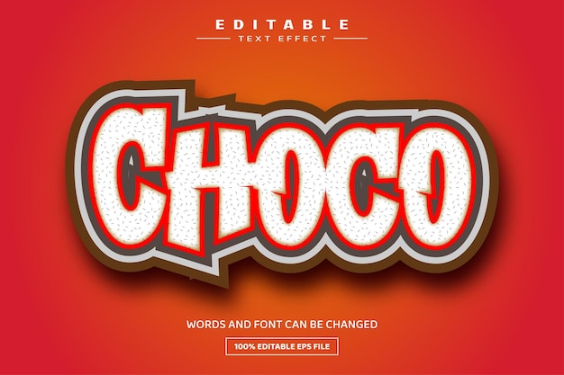 Choco 3D editable text effect template