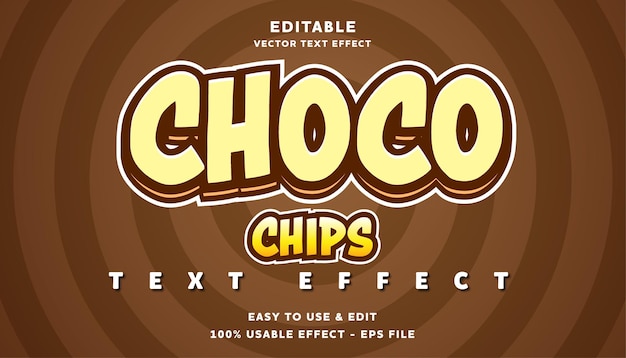 choco chips editable text effect with modern and simple style