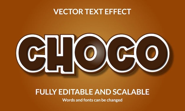 Choco Editable 3D text style effect