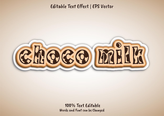 choco milk text effect like cow skin