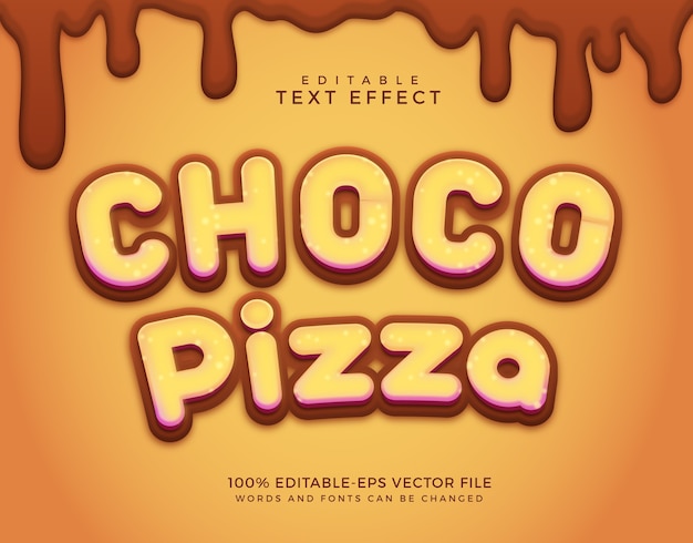 Choco pizza text effect