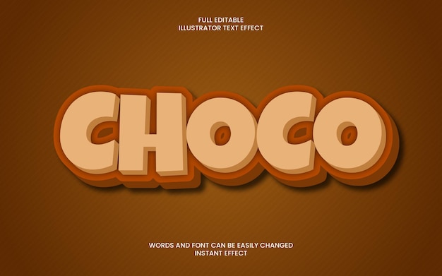 Vector choco text effect